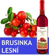 Brusinkové víno skleněná lahev 0,75 l