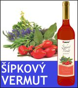 Šípkový Vermut - Bylinné víno skleněná lahev 0,75 l