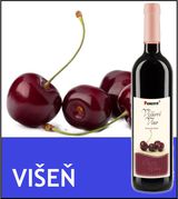 Višňové víno polosladké skleněná lahev 0,75 l