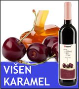 Višňové víno s karamelem skleněná lahev 0,75 l