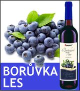 Borůvkové víno - lesní borůvka skleněná lahev 0,75 l