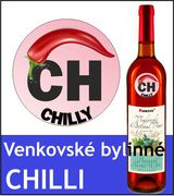 Venkovské bylinné CHILLI skleněná lahev 0,75 l